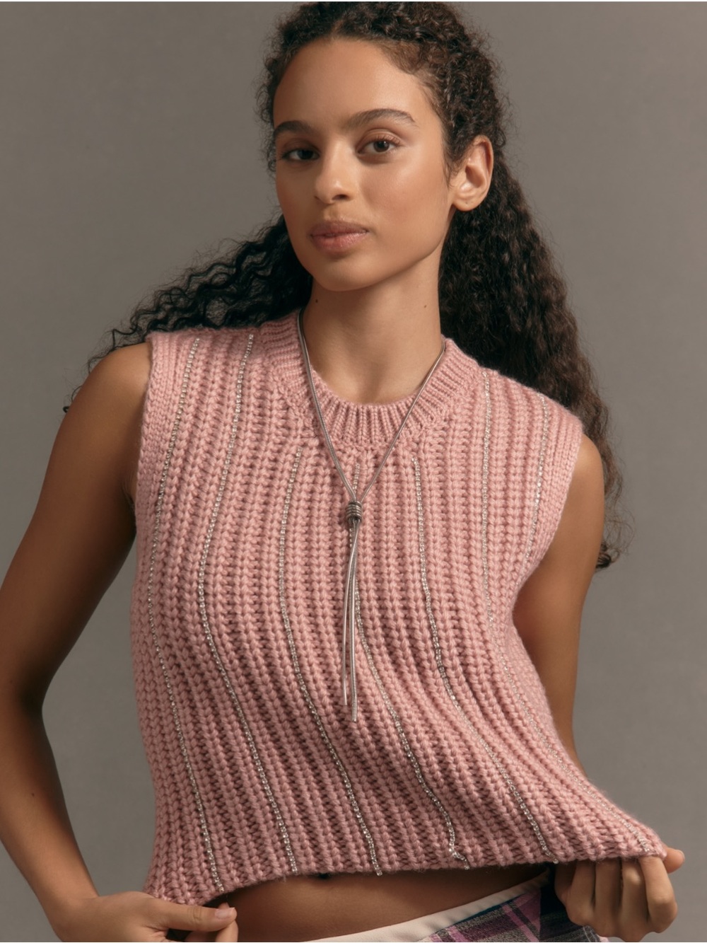 NWT Anthropologie
Pilcro Crew-Neck Metallic Muscle Sweater Vest